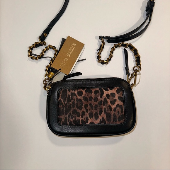 Steve Madden Leopard Print Crossbody Bag with Gold Accents - Picture 6 of 6